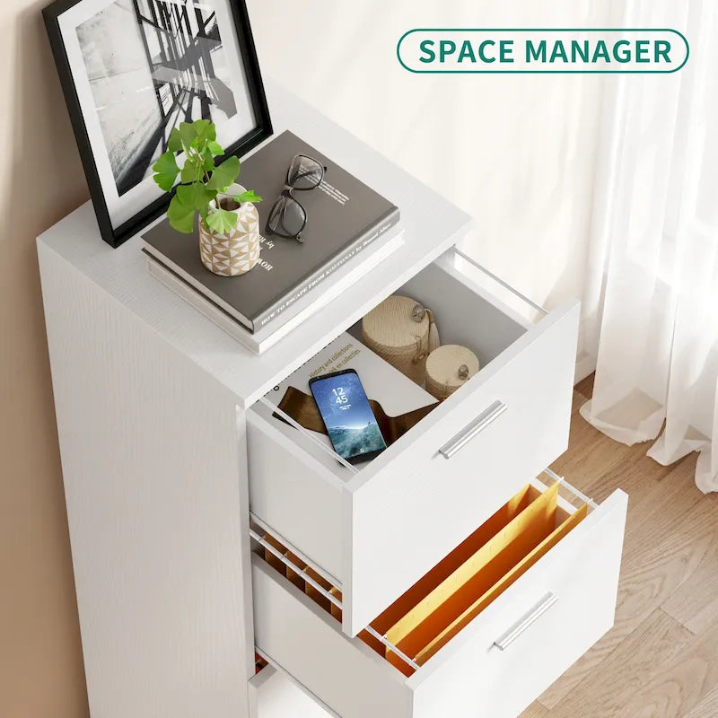 Moasis 51H Classeur Vertical à 4 Tiroirs Verrouillable pour Bureau à Domicile