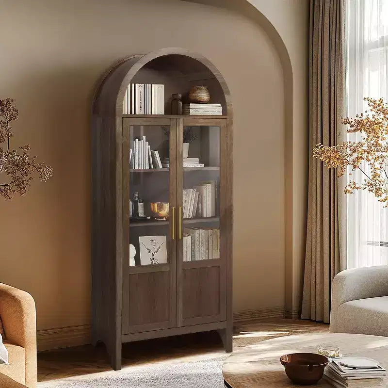 Vitrine arquée en bois