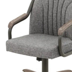 Chaises de salle à manger Chromcraft Douglas à roulettes, finition gris châtaigne (Lot de 2)