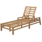 Chaise longue d'extérieur Merax en acacia 5 positions avec coussins épais