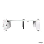 CLIHOME Table à manger extensible moderne multifonctionnelle avec prise, Table extensible peu encombrante avec rangement