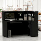 Bureau d'accueil en L en bois pour ordinateur de bureau