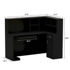 Bureau d'accueil en L en bois pour ordinateur de bureau