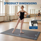 Tapis de danse portable en PVC 4x6, tapis de danse antidérapant et résistant aux rayures de 5 mm d'épaisseur pour ballet, jazz, claquettes, yoga, pilates et exercices à domicile