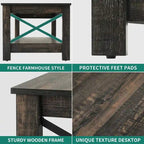 Table basse de ferme avec rangement, table d'appoint à 2 niveaux pour le salon