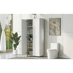 Meuble de rangement pour salle de bain à deux portes, étagère réglable, panneau MDF