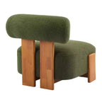 Fauteuil d'appoint moderne en bouclette avec dossier roulé, cadre en bois massif, siège d'appoint rembourré pour salon, chambre ou bureau