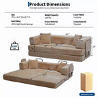 Canapé-lit convertible 5-en-1 de 80,7 po, velours côtelé, 544 kg, aucun assemblage requis