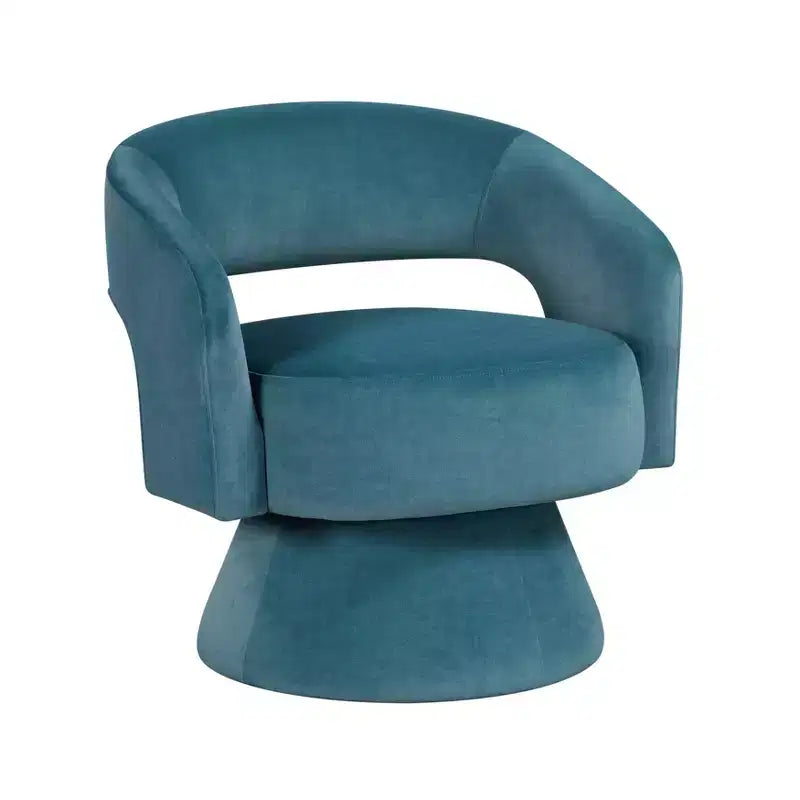 Fauteuil pivotant d'appoint de luxe moderne en velours GDFStudio Hudson