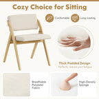 Gymax Ensemble de 4 chaises de salle à manger Chaise de cuisine pliante avec pieds en bois d'hévéa