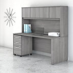 Bureau de 72 po avec huche et caisson mobile à 3 tiroirs