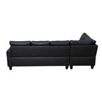 Ensemble de canapé moderne 3 pièces en similicuir noir : Style épuré pour les salons