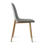 Ensemble de salle à manger rond 5 pièces, table piédestal 37" avec plateau aspect bois et chaises courbées rembourrées, style moderne-Panipeachy