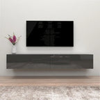 Meuble TV flottant mural moderne Berno de 180 cm, finition brillante