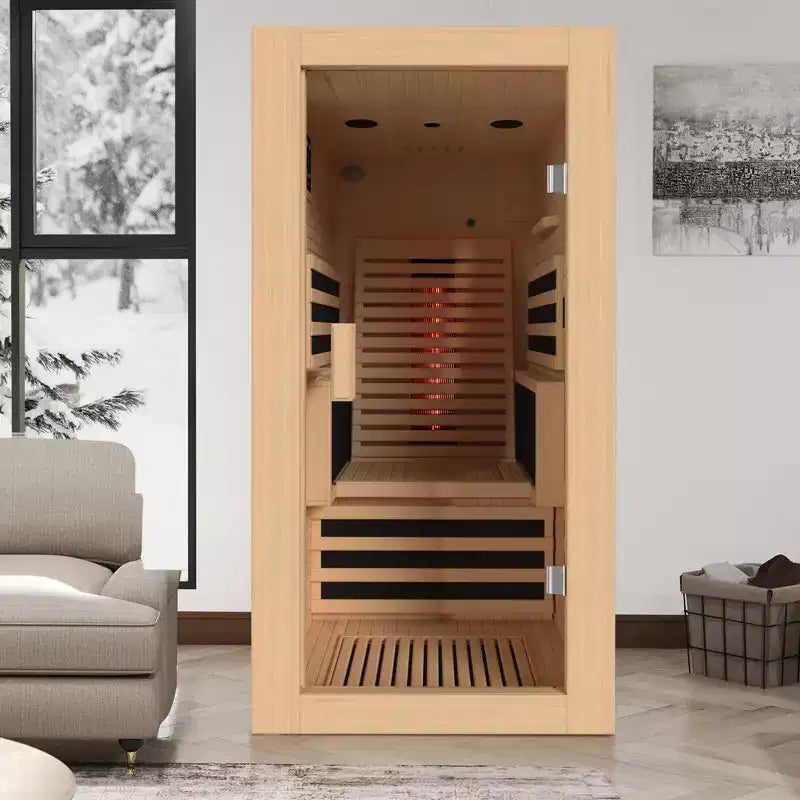 Sauna infrarouge 1 personne EROMMY avec dossier pour la maison ou la salle de sport