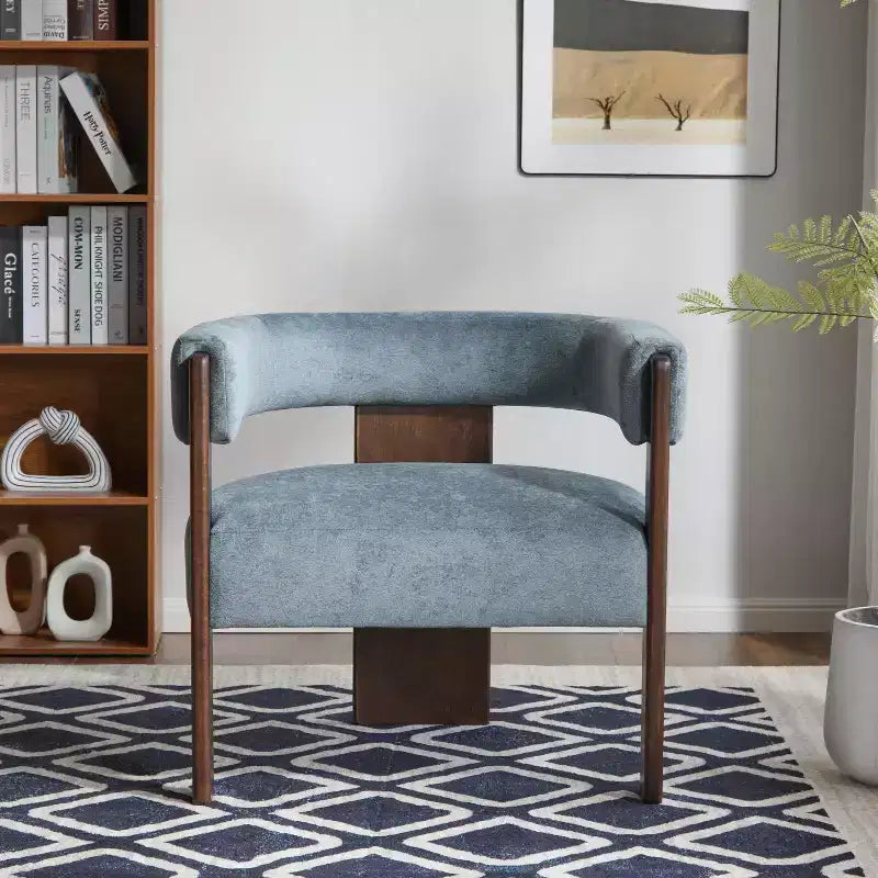 Fauteuil d'appoint rembourré en bois d'hévéa moderne Noah Christopher Knight Home