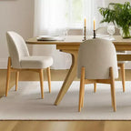 Ensemble de salle à manger 7 pièces, table à tréteaux extensible de 198-244 cm avec chaises rembourrées et pieds en bois massif - Panipeachy