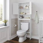 Armoire de salle de bain de style rustique à suspendre au-dessus des toilettes avec étagères et portes à fermeture magnétique