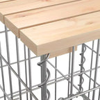 Banc de jardin avec panier gabion Bois naturel et argent