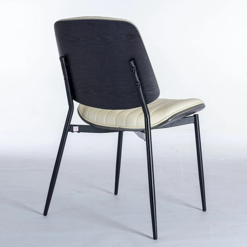 Lot de 2 chaises en similicuir avec pieds en métal