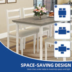 Ensemble de salle à manger de ferme Moasis avec 4 chaises, table à manger rectangulaire, style colonne romaine pour la cuisine
