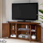 Meuble TV d'angle Leick Home en bois massif, style Mission