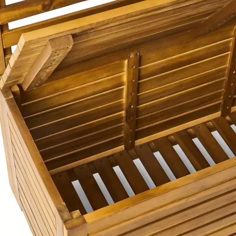 Christopher Knight Home Andrusia Banc de rangement d'extérieur rustique en bois d'acacia avec étagère, teck