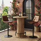 Table de bar bistrot ronde style industriel-ferme pour la maison, le café et le bureau, montage facile