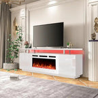 Meuble TV électrique de 36 po avec foyer, centre de divertissement et console TV pour téléviseurs jusqu'à 80 po, chauffage d'appoint moderne pour salon