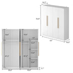 Armoire moderne autoportante en bois massif avec étagères de rangement