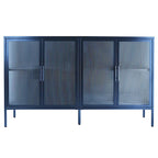 Meuble en métal et verre trempé avec étagère réglable