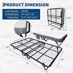 Lit pliant avec matelas pour adultes, lits d'appoint portables, lit pliant avec cadre en métal, matelas en mousse à mémoire de forme 5 et poche de rangement latérale