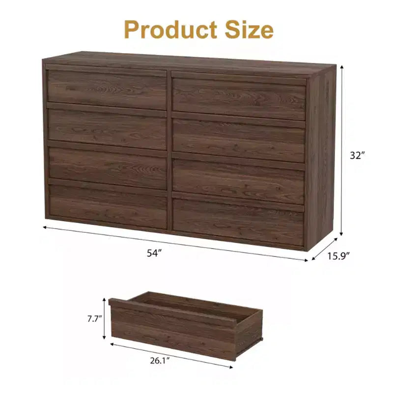 Commode à 6 ou 8 tiroirs, Grande commode de style moderne pour chambre à coucher, salon, chambre d'enfant