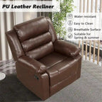 Fauteuil inclinable manuel en cuir PU respirant avec accoudoirs et dossier surrembourrés