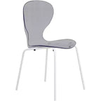 LeisureMod Bristol Ensemble de Salle à Manger 5 Pièces Table à Manger Ronde, 4 Chaises de Salle à Manger en Plastique Pieds Blancs
