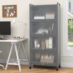 Meuble de cuisine Costway à 5 niveaux avec rangement, buffet mobile pour micro-ondes, portes basculantes, blanc/noir/gris/vert