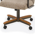Chaises de salle à manger Chromcraft Douglas à roulettes, finition gris châtaigne (Lot de 2)