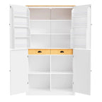 40,2x20x71,3 cm Grande armoire de cuisine sur pied avec 2 tiroirs, 2 étagères réglables et 8 compartiments de porte