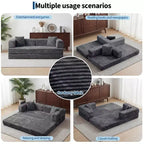 Canapé-lit convertible 5-en-1 de 80,7 po, velours côtelé, 544 kg, aucun assemblage requis