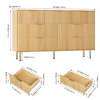 Commode cannelée à 7 tiroirs, Armoire de rangement moderne en bois, Meuble de chambre à coucher pour salon ou couloir