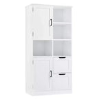 Meuble de rangement haut de salle de bain de 157 cm, armoire de rangement sur pied avec tiroir et étagère réglable, armoire de rangement polyvalente pour salle de bain et salon