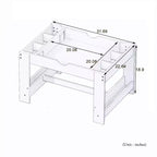 Table d'activités 2-en-1 pour enfants avec 7 compartiments de rangement - Table de blocs de construction LEGO compatible et tableau blanc, blanc et vert