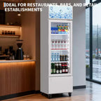 Réfrigérateur à boissons COZONY avec porte vitrée, glacière commerciale de 6,1 pi³ avec boîte lumineuse, sans givre pour bar, restaurant, magasin