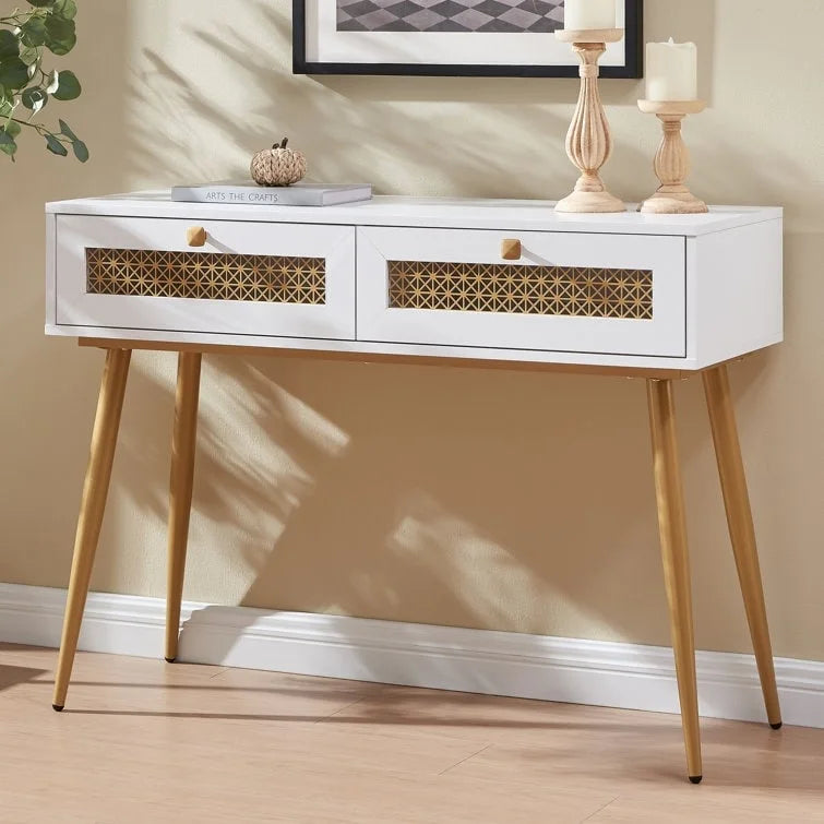 Console d'entrée à 2 tiroirs en bois de 41,9 po