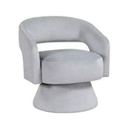 Fauteuil pivotant d'appoint de luxe moderne en velours GDFStudio Hudson