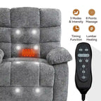 Fauteuil inclinable électrique double moteur avec massage et chaleur pour personnes âgées, grands fauteuils inclinables simples "Lazy Boy" avec télécommande