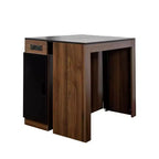 CLIHOME Table à manger extensible moderne multifonctionnelle avec prise, Table extensible peu encombrante avec rangement