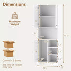Meuble de rangement pour garde-manger Costway 166,4 cm de haut, meuble de cuisine moderne avec support micro-ondes marron/blanc