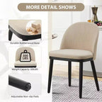 Lot de 4/6 chaises de salle à manger, chaises de cuisine/salle à manger rembourrées, chaises de salle à manger de ferme en tissu de lin avec pieds réglables pour salle à manger, salon