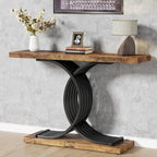 Table console moderne noire/dorée avec plateau en faux marbre, table d'entrée en bois de 99 cm avec pieds métalliques géométriques